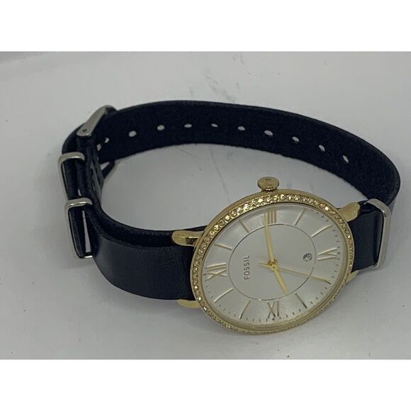 Fossil C141015 Jacqueline Women's Black Leather Analog Dial Quartz Watch E348 - Picture 7 of 11